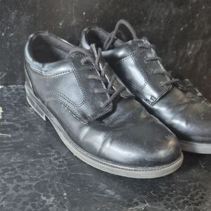 Men's Black Leather Derby Dress Shoes - Classic Lace-Up